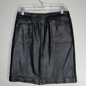 VS2 Black Leather Zip Front Skirt 6